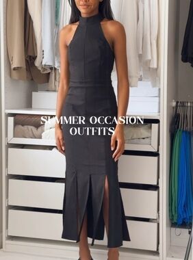 Antropologie Midi Black Dress XXS